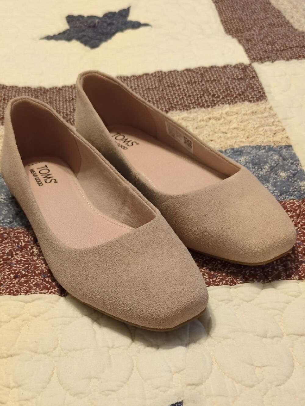 Toms Blush Pink Suede Ballet Flats - Picture 7 of 8